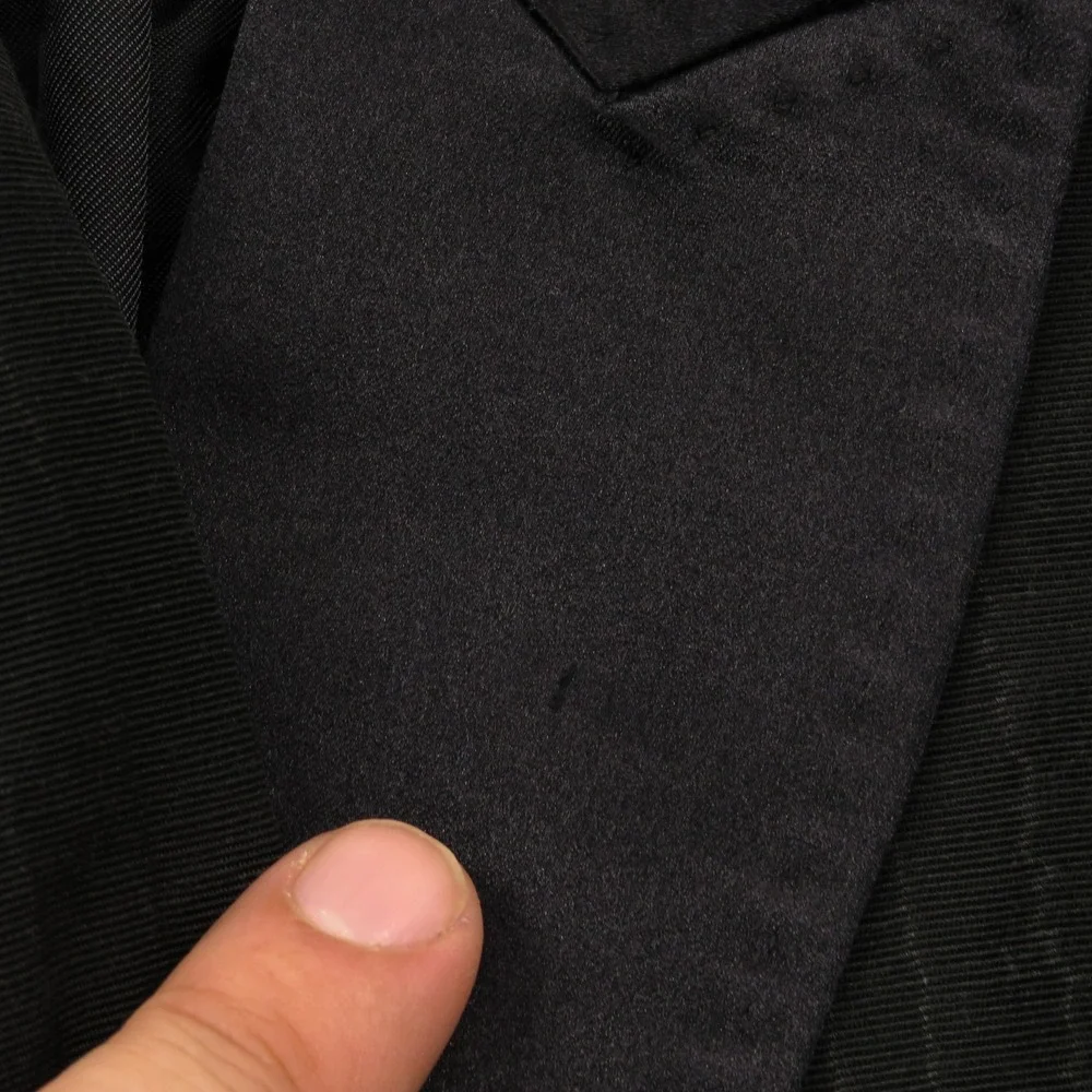 Dolce & Gabbana Blazer 42R Silk Woodgrain Print Tuxedo Jacket Black
